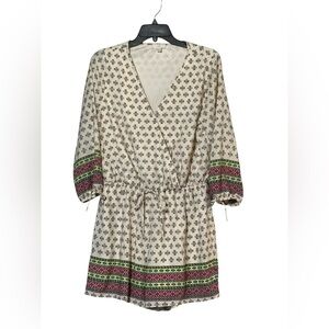 Bohemian Romper/Skorts Geometric Patterns-colorful trim-lined/elastic waist- med
